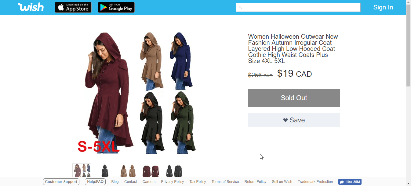 2018-09-20 07_26_55-Wish _ Women Halloween Outwear New Fashion Autumn Irregular Coat Layered High Lo